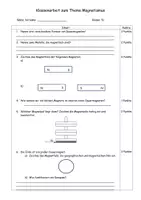 Vorschau - Klassenarbeiten - Klassenarbeit Magnetismus 2024 Klasse 5 - Deckblatt
