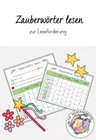 Vorschau - Stationenlernen - "Zauberwörter lesen" - Übung zur Leseförderung - Deckblatt