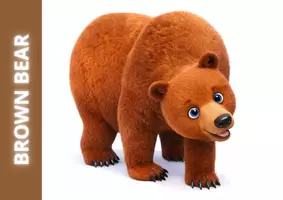 Vorschau - Mal- und Bastelvorlagen - Brown Bear Flipbook - Seite 1