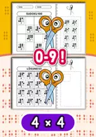Vorschau - Spiele - Blindenschrift / Brailleschrift Zahlen 0–9 Sudoku – Arbeitsblätte / Rätsel zum Ausschneiden & Einkleben - Seite 1