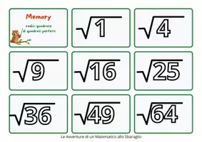 anteprima - Giochi - Memory Card RADICI QUADRATE - Pagina 1