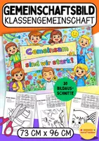 Vorschau - Mal- und Bastelvorlagen - Gemeinschaftsbild Klassengemeinschaft - Seite 1