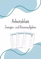 Vorschau - Arbeitsblätter - Arbeitsblätter Zwergen- und Riesenaufgaben - Deckblatt