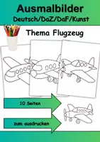 Vorschau - Arbeitsblätter - Ausmalbilder & Mandalas PAKET Thema Flugzeuge - Grundschule - Bastelvorlagen - Seite 1