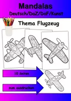 Vorschau - Arbeitsblätter - Mandalas Thema Flugzeuge - Grundschule - Bastelvorlagen - Deckblatt