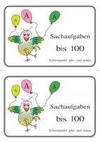Vorschau - Arbeitsblätter - Sachaufgaben-Kartei, Teil A - Addition/Subtraktion bis 100 - Seite 1