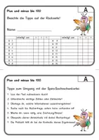 Vorschau - Arbeitsblätter - Sachaufgaben-Kartei, Teil A - Addition/Subtraktion bis 100 - Seite 2