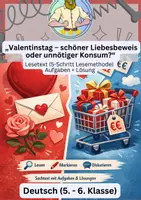 Vorschau - Arbeitsblätter - Valentinstag | 5-Schritt-Lesemethode mit Sachtext - Deckblatt