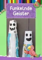 Vorschau - Mal- und Bastelvorlagen - Werken Halloween, funkelnde Geister basteln - Deckblatt