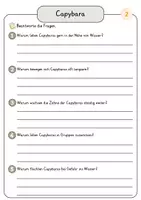 Vorschau - Arbeitsblätter - Capybara Lesetext einfach erklärt mit Aufgaben + Lösungen und Wortspeicher Leseverstehen - Seite 3