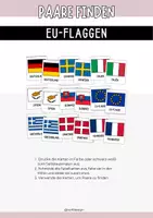 Vorschau - Mal- und Bastelvorlagen - Zuordnungsspiel EU-Flaggen, Lernen & Spielen mit den EU-Mitgliedsländern - Seite 1