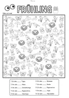 Vorschau - Arbeitsblätter - Frühling: Suchbilder (Zählen, Lesen, Ausmalen) - Seite 3