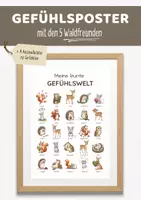 Vorschau - Poster - Gefühlsposter Lernposter Gefühle | Gefühle und Emotionen erkennen, benennen & verstehen - 5 Waldfreunde - Deckblatt