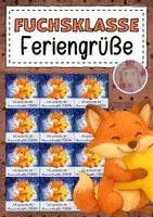 Vorschau - Mal- und Bastelvorlagen - Feriengrüße mit Sternen für die Fuchsklasse - Deckblatt