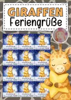 Vorschau - Mal- und Bastelvorlagen - Feriengrüße mit Sternen für die Giraffenklasse - Deckblatt