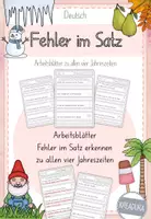 Vorschau - Stationenlernen - Fehler im Satz - Sätze schreiben - Satzwerkstatt - Deckblatt