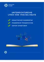 Vorschau - Unterrichtsreihen - Lyrik / Gedichte nach 1945 - komplette Unterrichtsreihe (PPT, ABs, didaktischer Kommentar) - Deckblatt