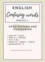 Vorschau - Arbeitsblätter - Confusing words (you're - your / who's - whose / it's - its / there - their - they're - possessive 's - Deckblatt