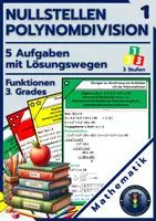 Vorschau - Arbeitsblätter - Polynomdivision | 5 Übungen zu Nullstellen günstig kaufen - Deckblatt
