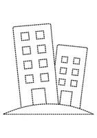 Vorschau - Arbeitsblätter - Ausmalbilder & Prickelbilder PAKET Thema Hochhäuser - Grundschule - Bastelvorlagen - Seite 2