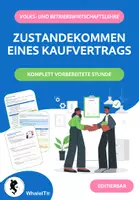 Vorschau - Arbeitsblätter - Zustandekommen eines Kaufvertrags - Komplette Unterrichtsstunde - Deckblatt