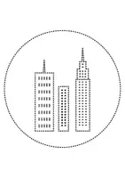 Vorschau - Arbeitsblätter - runde Prickelbilder / Fensterbilder: Hochhäuser - Grundschule - Bastelvorlagen - Seite 1