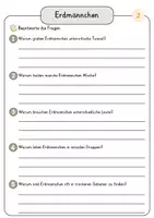 Vorschau - Arbeitsblätter - Erdmännchen Lesetext einfach verständlich mit Aufgaben + Lösungen und Wortspeicher Leseverstehen - Seite 3