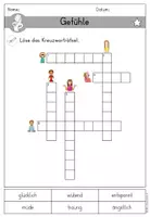 Vorschau - Arbeitsblätter - Gefühle Arbeitsblatt Kreuzworträtsel differenziert - DaZ DaF Sprachförderung - Seite 2