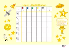 Vorschau - Spiele - Spiele "Leg 4" zur Multiplikation von Brüchen - Deckblatt
