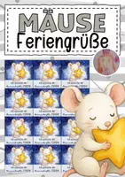 Vorschau - Mal- und Bastelvorlagen - Feriengrüße mit Sternen für die Mausklasse - Deckblatt
