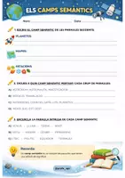 Vista previa - Hojas de trabajo - Els camps semàntics - Els Planetes (català) - @profe_ept - Portada