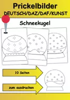 Vorschau - Arbeitsblätter - Prickelbilder / Fensterbilder PAKET Thema Schneekugeln - Grundschule - Bastelvorlagen - Seite 1