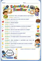 Vista previa - Hojas de trabajo - Entrevista a un familiar (profesiones) - @profe_ept - Portada