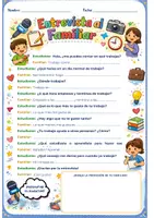 Vista previa - Hojas de trabajo - Entrevista a un familiar (profesiones) - @profe_ept - página 1