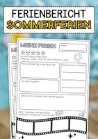 Vorschau - Arbeitsblätter - Meine Sommerferien (kreativer Ferienbericht) - Deckblatt