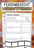 Vorschau - Arbeitsblätter - Meine Herbstferien (kreativer Ferienbericht) - Deckblatt