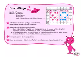 Vorschau - Spiele - Bruch-Bingo "Space" zur Multiplikation - Deckblatt