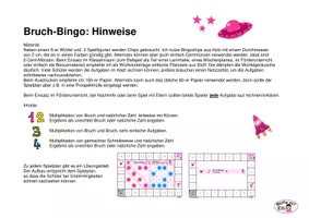 Vorschau - Spiele - Bruch-Bingo "Space" zur Multiplikation - Seite 1