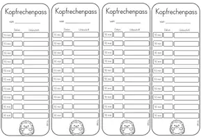 Vorschau - Spiele - Kopfrechenpass für Kopfrechenigel/Igelklasse (5 und 10 min) - Seite 2