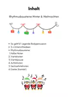 Vorschau - Arbeitsblätter - Rhythmusbausteine Winter & Weihnachten - mit Bodypercussion - Seite 1