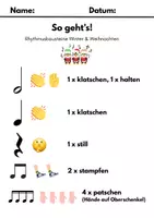 Vorschau - Arbeitsblätter - Rhythmusbausteine Winter & Weihnachten - mit Bodypercussion - Seite 2