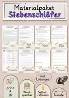 Vorschau - Arbeitsblätter - Siebenschläfer Lesetext mit Fragen + Lösungen Leseverstehen Wortspeicher didaktische Reserve Lesen Leseverständnis - Deckblatt