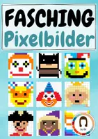 Vorschau - Arbeitsblätter - Pixelbilder: Fasching Karneval Fasnacht - Pixel-Art und Informatik - Deckblatt