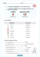 Vista previa - Hojas de trabajo - Sustantivos individuales y colectivos (Explicación + act) - @profe_ept - Portada