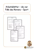 Vorschau - Arbeitsblätter - Arbeitsblätter - Die vier Fälle des Nomens - Sport - Deckblatt
