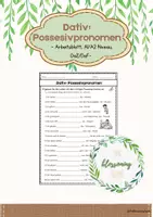 Vorschau - Arbeitsblätter - Dativ Possesivpronomen/DaZ&DaF/A1-A2 - Deckblatt