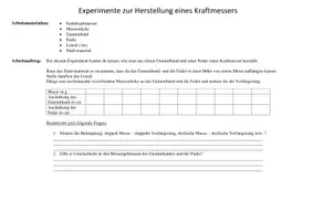 Vorschau - Experimente - Schülerexperiment Gummiband als Kraftmesser - Deckblatt