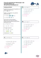 Vorschau - Arbeitsblätter - Quadratische Gleichung Normalform -> Scheitelpunktform - Seite 1