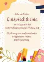 Vorschau - Prüfungsvorbereitung - Einsprechthema UPP - Beispiel Differenzierung - Deckblatt