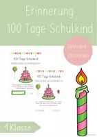 Vorschau - Anderer Materialtyp - 100 Tage Schulkind - Erinnerung zum 100. Schultag - Deckblatt